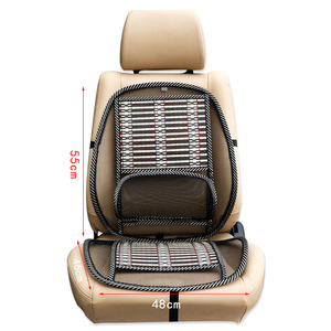 Coussin de soutien lombaire pour voiture, en tissu mesh, été, universel, avec armature en fil d'acier et fibre de bambou - Product Image 3