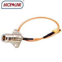 Câble coaxial RG316 pour station de base LORA, pont de routage industriel, avec connecteur femelle N-Type à bride carrée 4 trous et connecteur mâle SMA, pigtail RF en PTFE