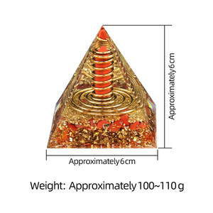 Commercio all'ingrosso 2.4 pollici piramide Orgone Multi chip di cristallo colorato in resina artigianale per Chakra Reiki meditazione casa decorazione al quarzo - Product Image 6