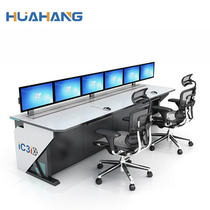 Gran oferta comercial ajustable combinación de acero y madera centro de mando SALA DE Control Silla de escritorio Led consola de seguridad Escritorio - Product Image 6