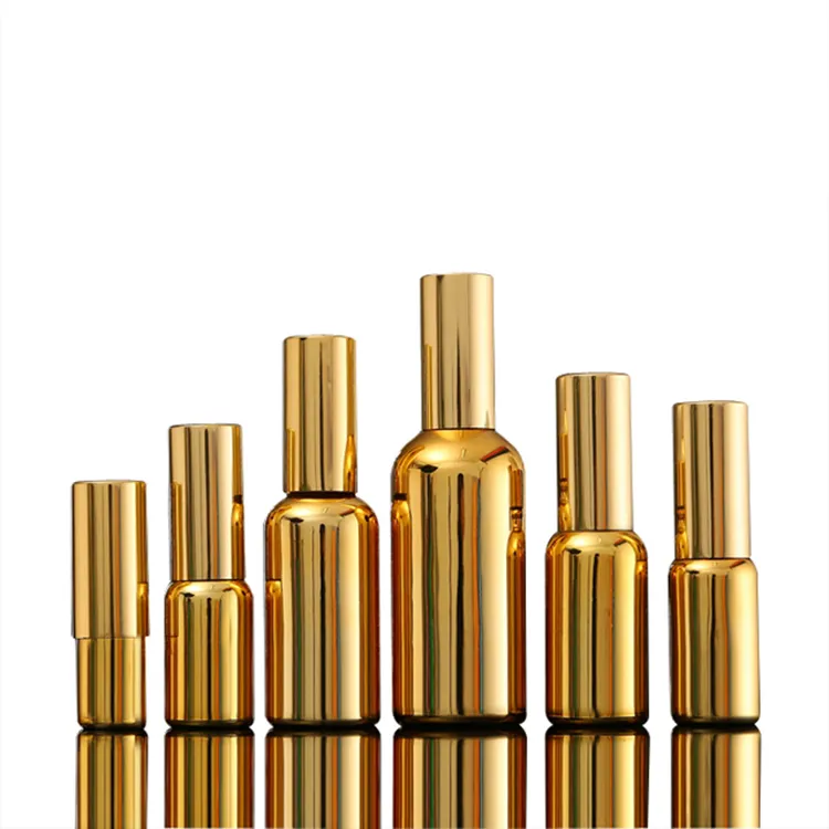 Fuyun 5ml / 10ml / 15ml / 20ml / 30ml / 50ml / 100ml Gold Color Spray Perfume Cosmetic Fine Mist Glass Spray Bottle