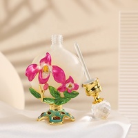 15ml breveté métal papillon orchidée Iris fleur métal bouteille de parfum huile essentielle rechargeable Attar bouteilles Home Deco Gift15328