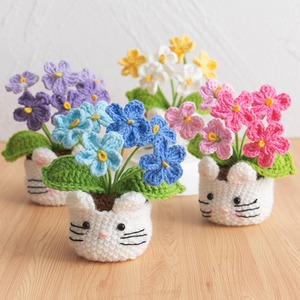 Muñeca de hilo tejida a mano, pequeña planta en maceta, regalo navideño, adorno de escritorio, pequeño objeto decorativo, planta en maceta, flor. - Product Image 2