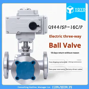 Q944/5F-16C/P Elektrische roestvrijstalen drijvende driewegflenskogelkraan DN15-DN125 - Product Image 2
