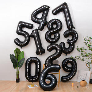 40 pulgadas negro con líneas blancas número globos coche de carreras tema número globo para niño niña decoración de fiesta de cumpleaños - Product Image 1
