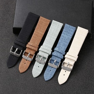 Correa de <span class=keywords><strong>reloj</strong></span> inteligente de lona de nailon y tela vaquera transpirable para <span class=keywords><strong>hombre</strong></span>, 18mm, 20mm, 22mm, 24mm, resistente al agua, suave, con hebilla, correa de <span class=keywords><strong>reloj</strong></span> para <span class=keywords><strong>Samsung</strong></span> - Product Image 1