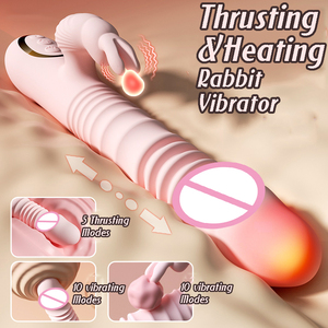 Vibromasseur lapin étanche avec arbre de poussée Vibe Sex Toys pour Couples <span class=keywords><strong>adultes</strong></span> masseur de point G clitoridien et chauffant - Product Image 1