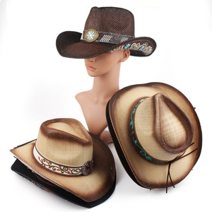Nouvel Arrivage Chapeau <span class=keywords><strong>de</strong></span> Cowboy Brodé Artisanal avec Boucle en <span class=keywords><strong>Pierre</strong></span> Turquoise Broderie Florale Western Unisexe pour Usage Quotidien et Fêtes - Product Image 2