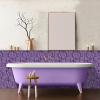 Décoration murale autocollante en PET GST pour salon, cuisine, salle de bain, imperméable, anti-taches, design minimaliste