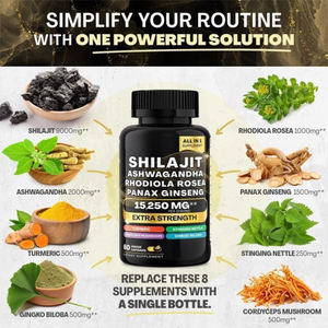 OEM Shilajit капсулы, частная марка, Ashwagandha Panax, женьшень, энергетический бустер, усиливает мужскую силу, травяные добавки для мозга - Product Image 2
