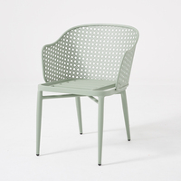 Chaise de café en aluminium pour terrasse extérieure, chaise de loisirs moderne et élégante pour café, restaurant, cour, jardin