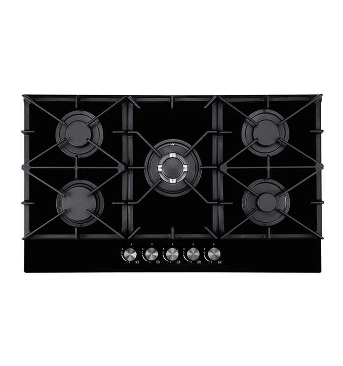 MILLAR GH9051PA 5 Burner Built-in Grey Gas On Glass Hob 90cm-Cast Iron Stands | UK - View #8