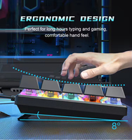 Teclado Mecánico con Cable de 61 Teclas, Tipo C, Intercambiable en Caliente, RGB, para Juegos de Computadora