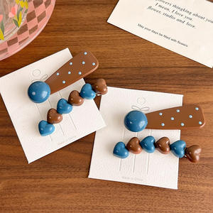 Barrette latérale pour cheveux, style tendance, nouvelle collection, pour femmes, Milk Cafe Love Wave <span class=keywords><strong>Point</strong></span>, haute qualité, style tendance, barrette pour frange, paire - Product Image 4