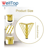 Pieds de canapé modernes en métal WELLTOP pour meubles d'extérieur, cuisine, hôpital et hôtel - Pieds décoratifs pour tables et chaises