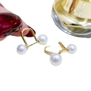 S925 <b>Silver</b> DIY Pearl Accessories Simple <b>Silver</b> Jewelry Stand with 7-12mm Round Beads 21645 Fashion <b>Stud</b> <b>Earrings</b> - Product Image 4