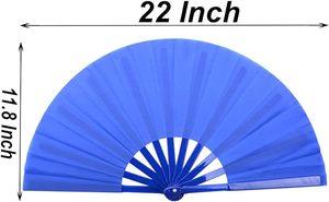 Abanico Plegable de Plástico Personalizado Azul de 33 cm con Impresión Publicitaria a una Cara, en Stock, Pigmento Puro, Abanico de Mano con Varillas - Product Image 2