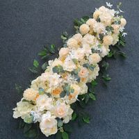 100 cm de fleurs artificielles blanches pour décoration de mariage, chemins de table, rangées de fleurs, chemin de table pour décoration de mariage
