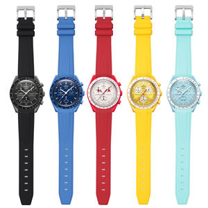 Bracelet de montre personnalisé en Silicone de haute qualité, extrémité incurvée de 20mm pour Omega Joint moonwatch - Product Image 2