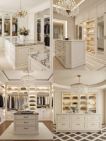 Armoire Modulaire Haut de Gamme Autoportante pour Chambre Ouverte, Dressing avec Étagères à LED, Tiroirs à Bijoux et Station de Dressing Complète