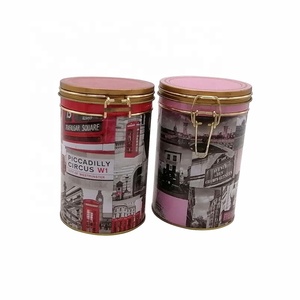 Deluxe Metal Gift Tea Tin Coffee Chocolate Packaging Full Printed Tea Candy Round Tin Box