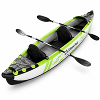 Kayak gonflable pour 2 personnes, kayak double tandem pour adultes, voyage en famille, kayak portable en PVC à structure Drop Stitch avec pagaie en aluminium