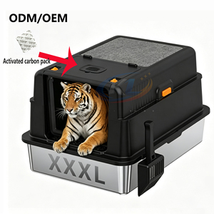 2026 OEM Caixa de Areia para Gatos de Aço Inoxidável com Entrada Extra Larga, Tampa Articulada e Cobertura Metálica, Fácil de Limpar - Product Image 1