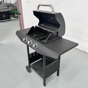 เตาบาร์บีคิวกลางแจ้งแบบตั้งพื้น ใช้ได้ทั้งแก๊สและถ่าน พร้อมเตาหมุน 3 หัวเตา ทำจากสแตนเลส - Product Image 2