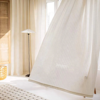 Voilage en lin et polyester texturé beige, style naturel, personnalisé, pour salon et chambre à coucher – Direct Usine