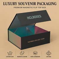 Boîte cadeau en carton rigide personnalisée avec logo imprimé, fermeture magnétique, pour présentation de porte-clés en métal ou souvenirs