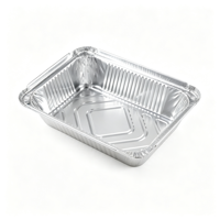 Barquette en aluminium naturel de 650 ml, jetable, non revêtue, pour plats à emporter et cuisson