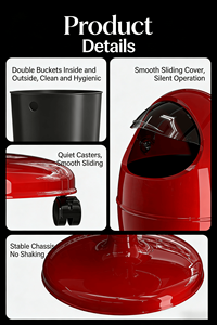 Italian Modern Luxury Oval Shaped Paper <b>Basket</b> <b>Large</b> Floor Standing Flip <b>Lid</b> Home Decor - Product Image 5