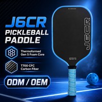 Raquette de pickleball J6CR 16 mm en fibre de carbone brute T700, noyau en mousse EPP thermoformée, approuvée USAPA, raquette de tournoi, contrôle de rotation élevé