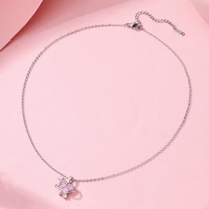 Mode Couple Collier Bijoux De Luxe Plaqué Or Coeur Pendentif Collier Rose <span class=keywords><strong>CZ</strong></span> Diamant Coeur Collier pour Femmes Cadeau - Product Image 4