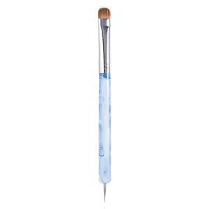 Kolinsky Sable Brush 2-Wege-Acryl Professional French Manic ure Reinigungs bürste Nail Art Brush Bend Nail Dotting Pen