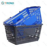 Reciclado Dobrado Novo Estilo de Loja de supermercado Carrinho De Compras De Plástico com Alça