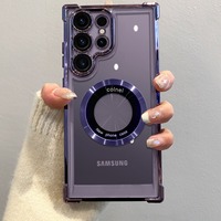 Coque de téléphone portable antichoc en TPU transparent épais au design de luxe avec support d'appareil photo électroplaqué et poignée pour téléphone, livraison gratuite