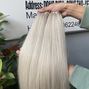 Vente en gros de cuticules russes brutes, blondes les plus blanches, alignées, mèches de cheveux 613 vierges, vendeur - Product Image 2