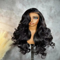 Perruque en cheveux vierges brésiliens ondulés naturels, toutes tailles, 10 à 40 pouces, 13*4, pour femmes, densité 180%, avec dentelle transparente à l'avant