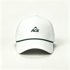Gorra de Béisbol de 6 Paneles con Logotipo ACE Bordado Personalizado, Perforada y Transpirable, con Cuerda, 100% Poliéster, Unisex, para Deportes al Aire Libre - Product Image 2
