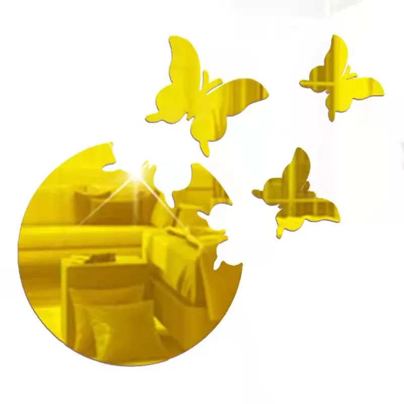 Wholesale Butterfly 3d Wall Sticker Acrylic Mirror Sticker Wall Decor Mirror For Home,Living Room,Girls Room