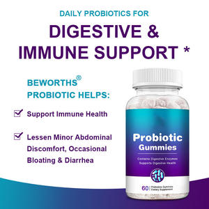 Complément alimentaire probiotique en forme de bonbons gélifiés pour la santé digestive des adultes, marque privée OEM, 60 pièces - Product Image 4