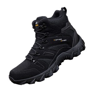 Bottes de randonnée Kaiyan pour hommes, en daim noir, doublure en mesh, semelle intermédiaire en EVA, bout fermé, semelle extérieure en caoutchouc, respirantes, toutes saisons, chaussures d'extérieur - Product Image 5