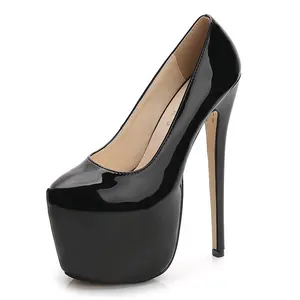Sapatos femininos stiletto salto alto 19 cm, sapato feminino stiletto com bico arredondado, preço, venda por atacado, 2021