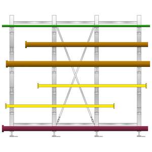 Kragarmregal Feuerverzinkt Doppelseitig 3100x1340x3000 Mm 3 Regalfelder (2x6) 12 Ebenen Estantes apilables Estantes - Product Image 3