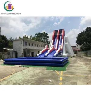 Tobogán inflable gigante de 12MH con piscina, tobogán acuático inflable de dos carriles para adultos, inflable grande para uso comercial tobogán acuático, 1 unidad