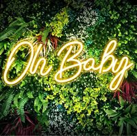 Lumières au néon acrylique Oh Baby, fournitures pour fêtes, décoration de mariage, décoration de la maison, lettres personnalisées, publicité LED, fête d'entreprise, enseigne au néon personnalisée