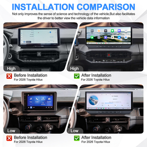 NaviHua สำหรับ Toyota Hilux 2026 อุปกรณ์อัพเกรดรถยนต์ หน้าจอ HD 12.3 นิ้ว ระบบ Android มัลติมีเดีย Carplay เครื่องเล่นสเตอริโอในรถยนต์ GPS DSP ชุดหัวหน้าวิทยุ - Product Image 2