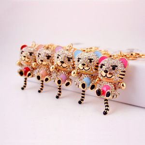 Creative tiger crystal keychain