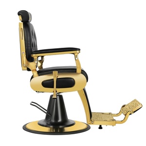 Poltrona da Barbiere Vintage Grigia con Pompa Idraulica, in Pelle Sintetica, Arredamento per Salone di Bellezza e Parrucchiere, per Soggiorno e Scuola - Product Image 6